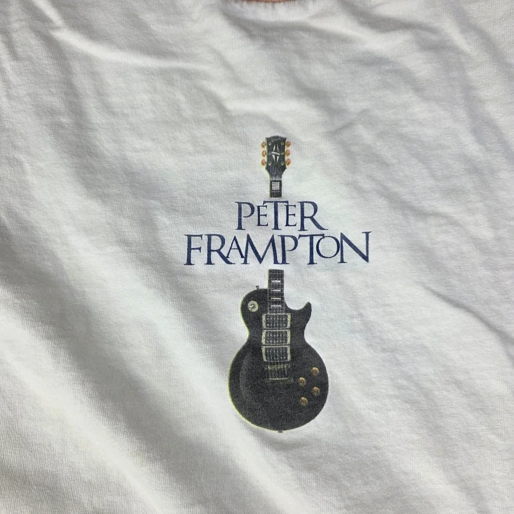 2003 Peter Frampton Now Ringer Shirt Concert Tour Rock Anvil Red‎ Bar Size XL